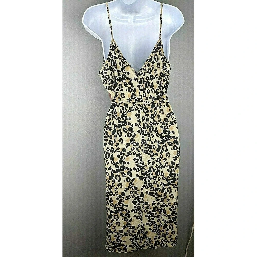 Miken‎ Swimsuit Cover-Up Dress Women's Size Medium Leopard Print NEW